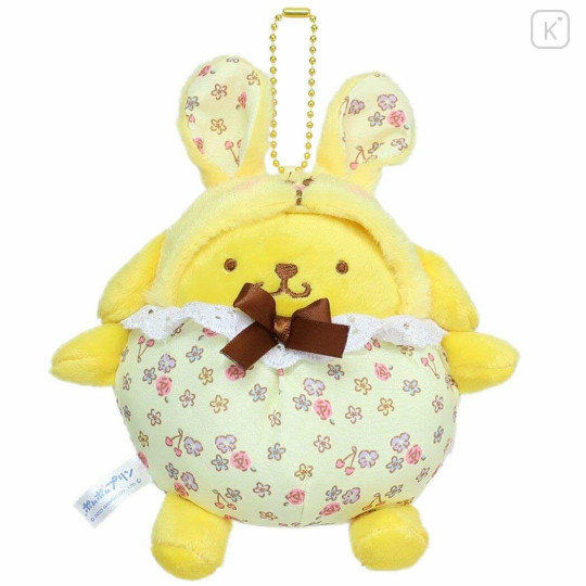 Japan Sanrio Small Mascot Holder - Pompompurin / Flower Rabbit - 1