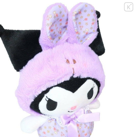 Japan Sanrio Plush Toy (M) - Kuromi / Flower Rabbit - 3