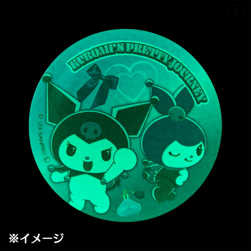 Japan Sanrio Phosphorescent Can Badge - Up / Kuromi's Pretty Journey