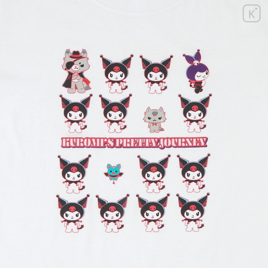 Japan Sanrio T-shirt - Kuromi's Pretty Journey / White LL - 2