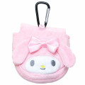 Japan Sanrio Mini Pouch with Carabiner - Melody / Ribbon - 1