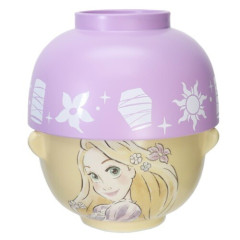 Japan Disney Ceramic Tea Bowl & Melamine Soup Bowl Set - Rapunzel / Watercolor
