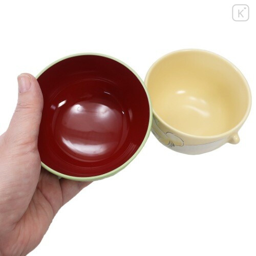 Japan Disney Ceramic Tea Bowl & Melamine Soup Bowl Set - Tinker Bell / Watercolor - 3
