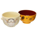 Japan Disney Ceramic Tea Bowl & Melamine Soup Bowl Set - Tigger / Watercolor - 2