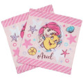 Japan Disney Wash Towel 2pcs Set - Ariel / Flounder Pink - 1