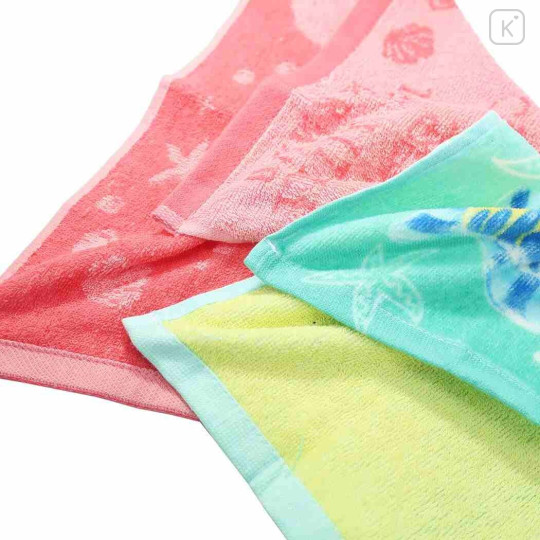 Japan Disney Wash Towel 2pcs Set - Ariel / Flounder Green - 2