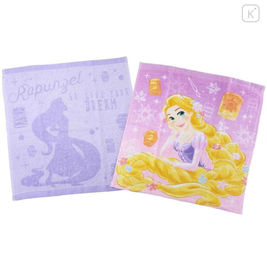 Japan Disney Wash Towel 2pcs Set - Rapunzel / Purple - 1