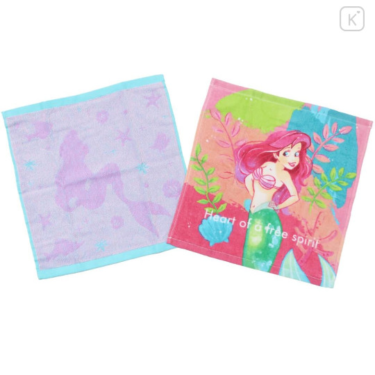 Japan Disney Wash Towel 2pcs Set - Ariel / Free Sprit - 1