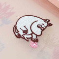 Japan Moomin Flat Mesh Embroidery Pouch - Moomintroll / Flora - 4