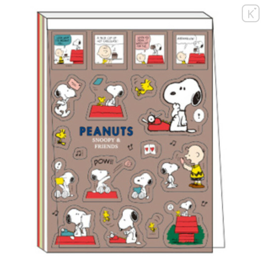 Japan Peanuts A6 Notepad - Snoopy & Charlie & Woostock - 1