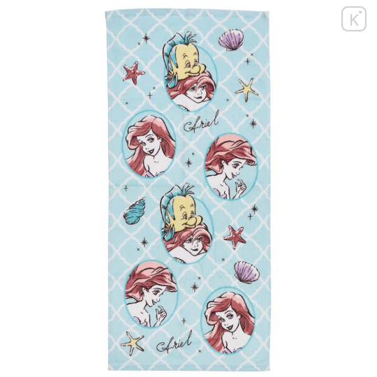 Japan Disney Printed Face Towel - Little Mermaid Ariel : Henkei - 1
