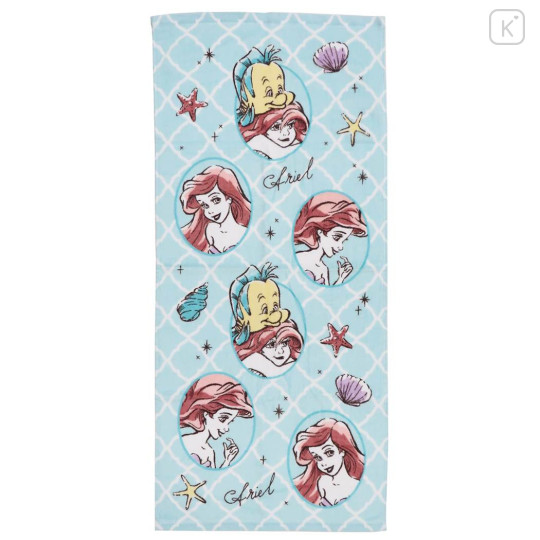 Japan Disney Printed Long Towel - Little Mermaid Ariel / Henkei - 1