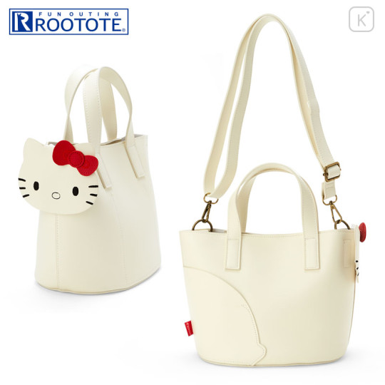Japan Sanrio Rootote 2way Bag - Hello Kitty White - 1