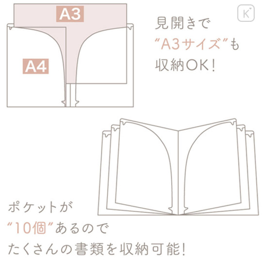 Japan San-X 10 Pockets A4 File - Rilakkuma / New Basic Rilakkuma Vol.2 A - 3