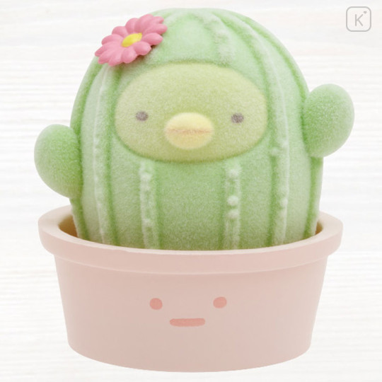 Japan San-X Sumikko Gurashi Petit Collection Mascot - Penguin? : Green Plant Flocked - 1