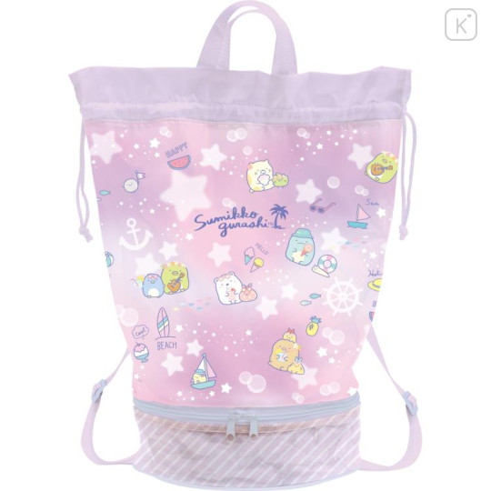 Japan San-X Pool Bag Backpack - Sumikko Gurashi / Summer Pink - 1