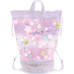 Japan San-X Pool Bag Backpack - Sumikko Gurashi / Summer Pink
