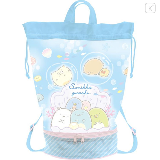 Japan San-X Pool Bag Backpack - Sumikko Gurashi / Summer Blue - 1