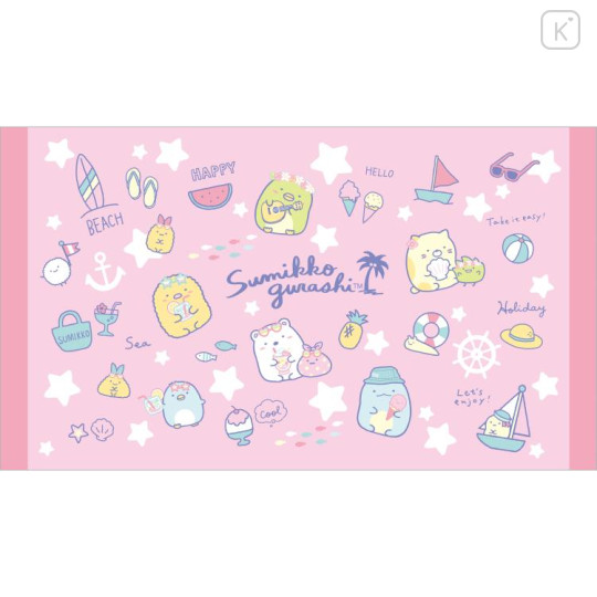 Japan San-X Bath Towel (L) - Sumikko Gurashi / Summer Pink - 1