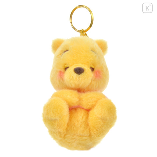 Japan Disney Store Fluffy Plush Keychain - Winnie the Pooh / Sleepy - 1