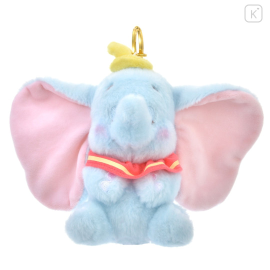 Japan Disney Store Fluffy Plush Keychain - Dumbo / Sleepy - 1