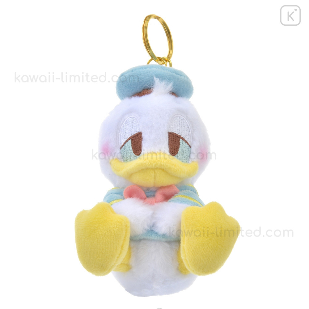 Japan Disney Store Fluffy Plush Keychain Donald Duck Sleepy