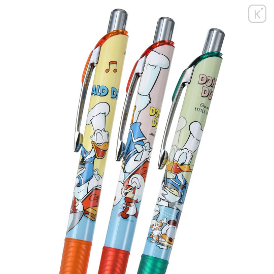 Japan Disney Store EnerGel Gel Pen 3pcs Set - Donald & Chip & Dale / Chef - 3