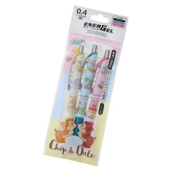 Japan Disney EnerGel Gel Pen 3pcs Set - Chip & Dale / Life
