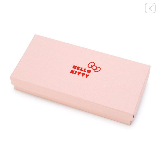Japan Sanrio Genuine Leather Long Wallet - Hello Kitty / Ribbon - 4