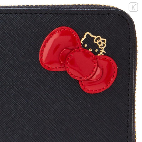 Japan Sanrio Genuine Leather Long Wallet - Hello Kitty / Ribbon - 5