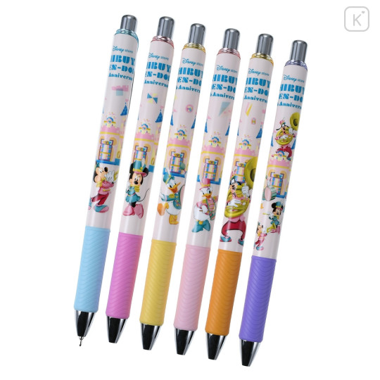 Japan Disney Store EnerGel Gel Pen 6pcs Set - Mickey & Friends / Shibuya Store 30th Anniversary - 1