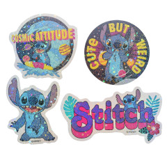 Japan Disney Hologram Big Sticker - Stitch