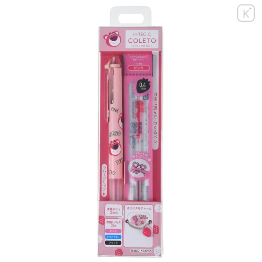 Japan Disney Store Hi-Tec-C Coleto 3 Color Multi Gel Pen - Lotso - 1