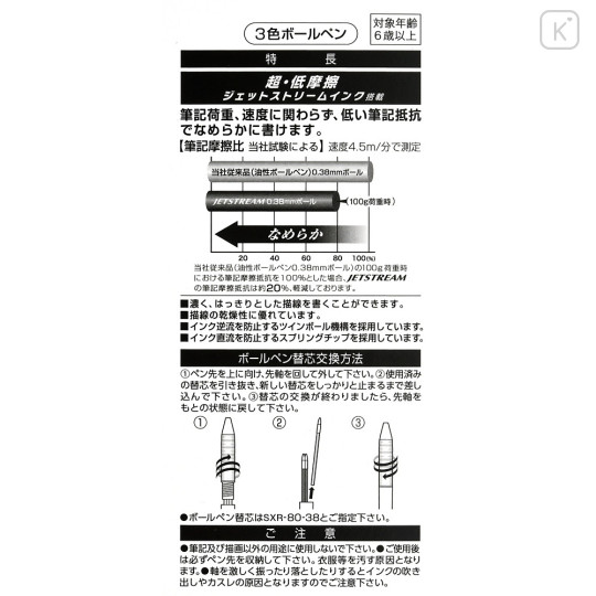 Japan Disney Store Jetstream Slim & Compact 3 Color Multi Ball Pen - Jasmine 2023 - 5