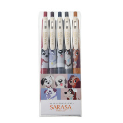 Japan Disney Sarasa Clip Gel Pen 5 Vintage Colors Set - Dog Day 2022