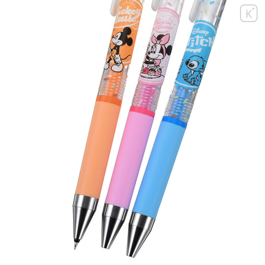 Japan Disney Store Juice Up Gel Pen 3pcs Set - Mickey & Minnie & Stitch - 3