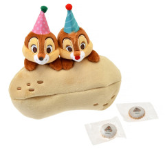 Japan Disney Plush & Pouch - Chip & Dale 80 years Anniversary