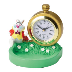 Japan Disney Clock & Tray - Alice in Wonderland / White Rabbit