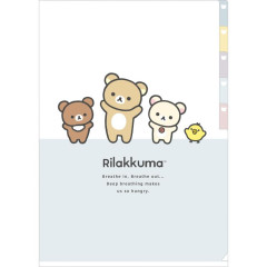 Japan San-X 5 Pocket A4 Index Holder - Rilakkuma / New Basic Rilakkuma Vol.2 B