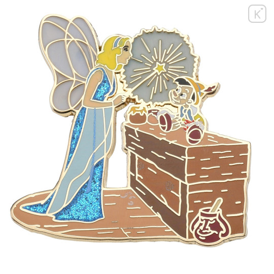 Japan Disney Store Pin Badge - Pinocchio & Blue Fairy - 2