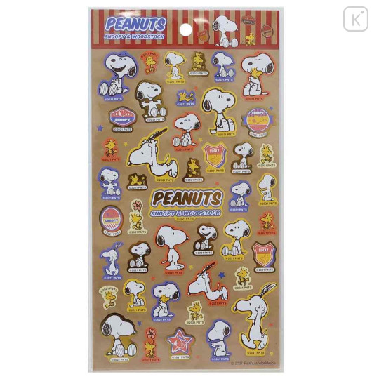 Japan Peanuts Gold Accent Sticker - Snoopy & Woodstock - 1