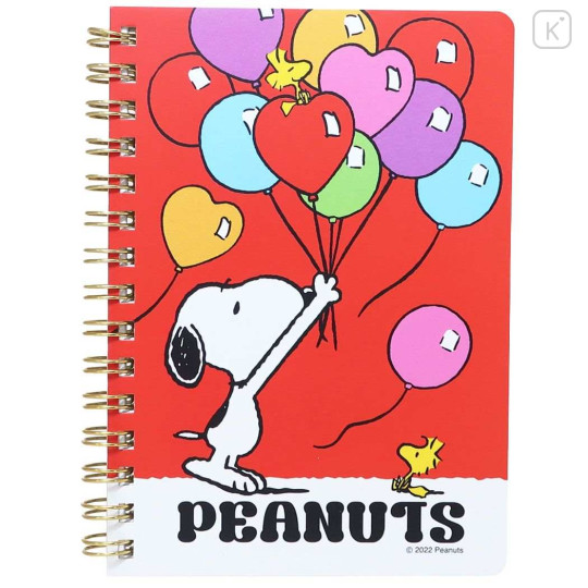Japan Peanuts A6 Ring Notebook - Snoopy / Ballons - 1