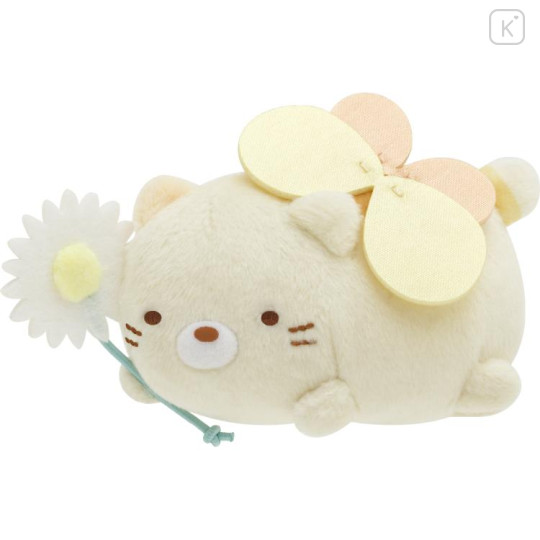 Japan San-X Plush Badge - Sumikko Gurashi Neko / Fairy Flower Garden - 1