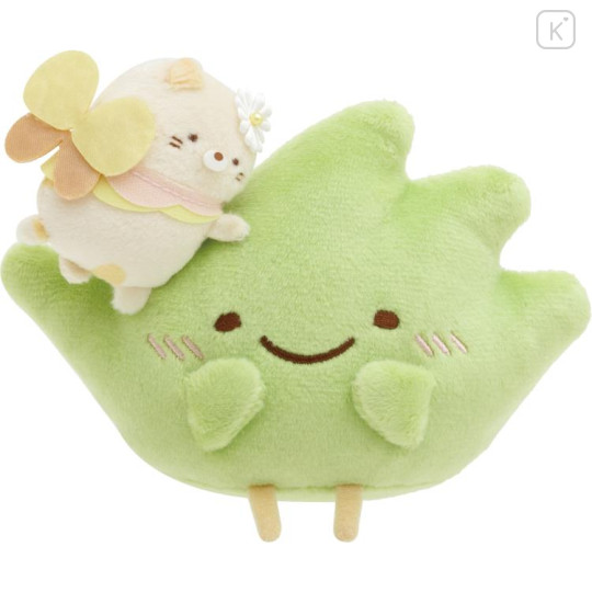 Japan San-X Tenori Plush (Pair) - Sumikko Gurashi Neko & Zassou / Fairy Flower Garden - 1