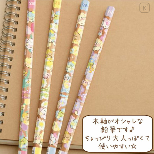 Japan San-X 2B Pencil 4pcs Set - Sumikko Gurashi / Fairy Flower Garden B - 2