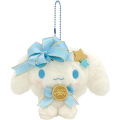 Japan Sanrio Mini Fluffy Mascot Ball Chain - Cinnamoroll / Soft Ribbon