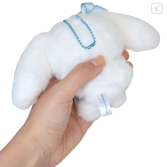 Japan Sanrio Mini Fluffy Mascot Ball Chain - Cinnamoroll / Soft Ribbon - 2