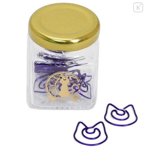 Japan Sailor Moon Bottle & Paper Clip - Luna Cat : Purple - 1