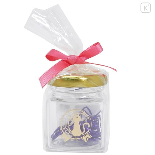 Japan Sailor Moon Bottle & Paper Clip - Luna Cat : Purple - 2
