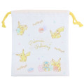 Japan Pokemon Drawstring Bag (S) - Pikachu : Pokemon Relaxing - 1